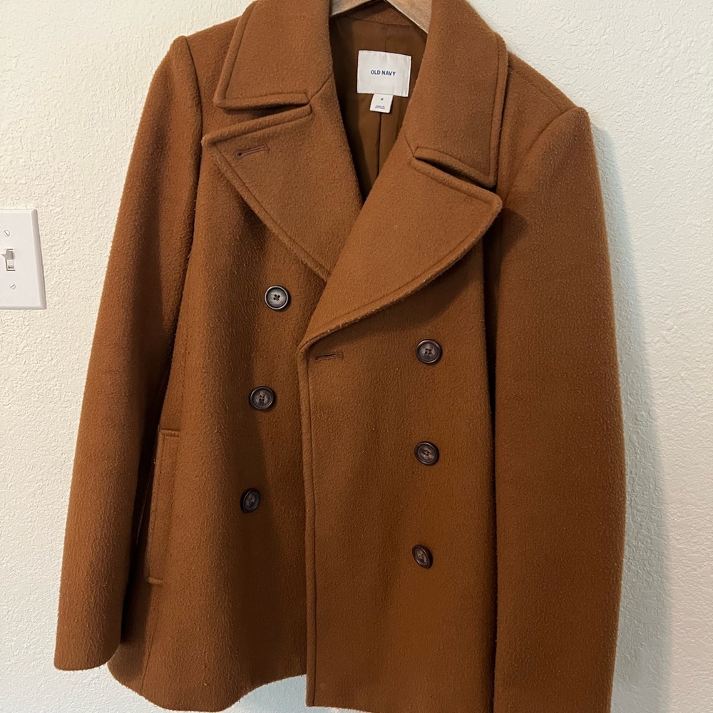 Old Navy Woman’s Camel Peacoat - Picture 2 of 9